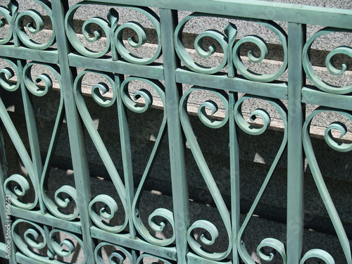 green wrought iron gate