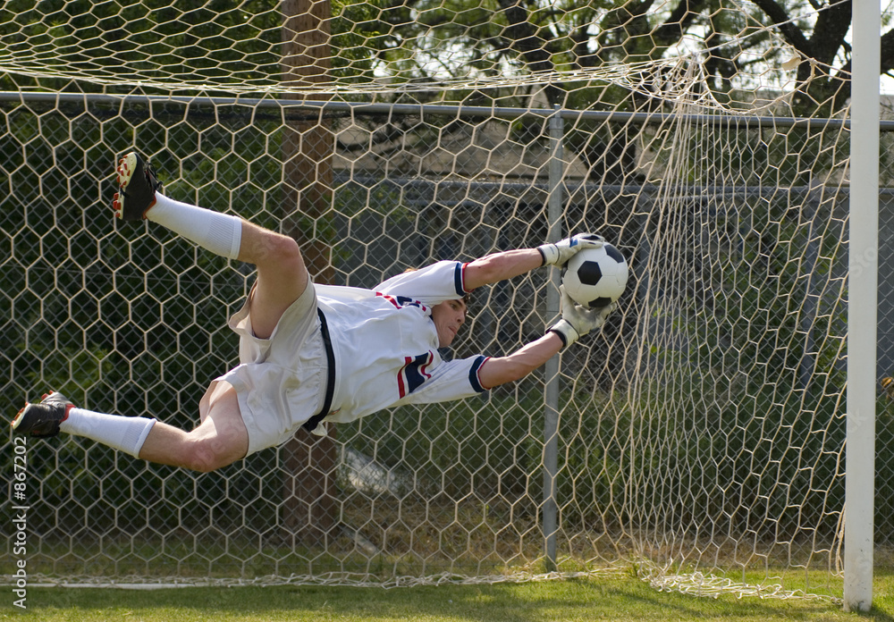 soccer football goal keeper making save Stock Photo | Adobe Stock