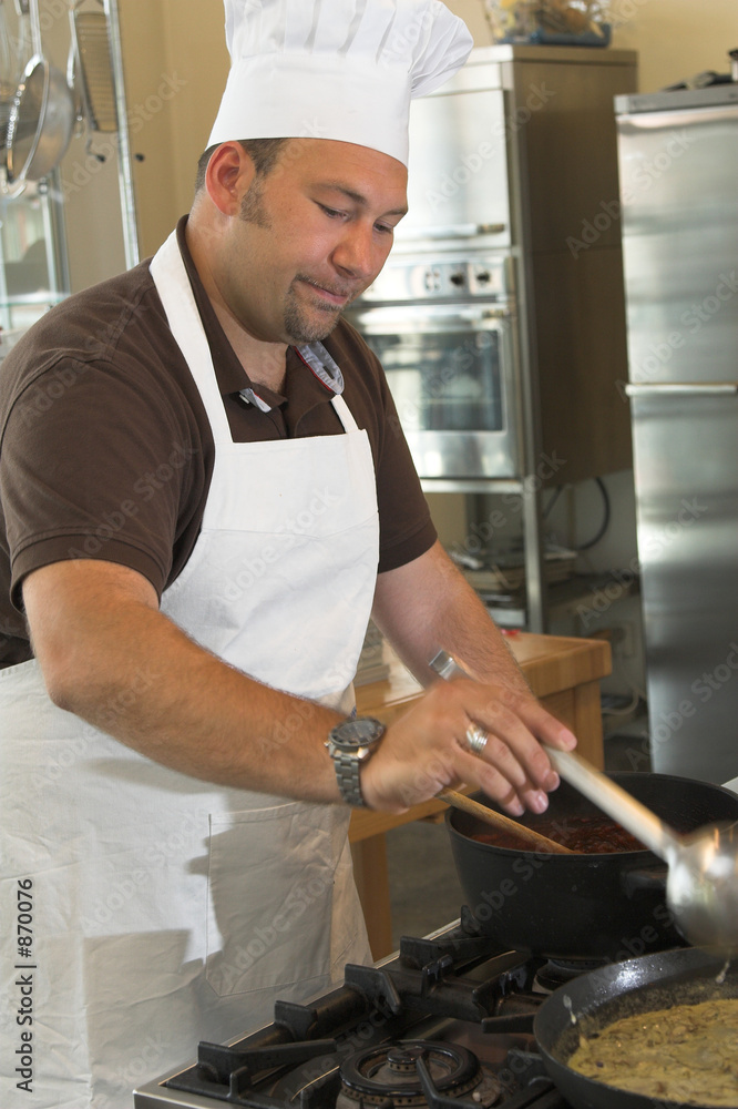 stirring in the pan