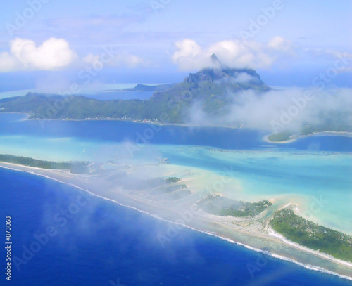 aerial view of bora bora