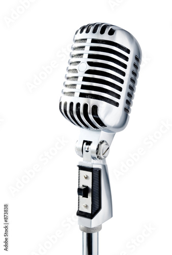 retro microphone over white