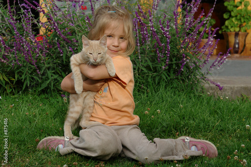 the girl and the kitten