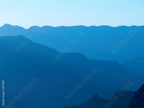 grand canyon silhouette - blue