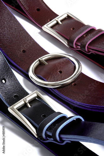 three leather belts