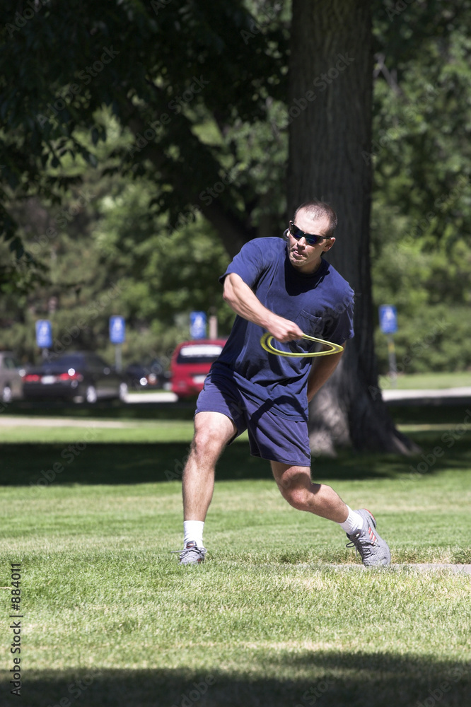 firefighter playing with flying disc