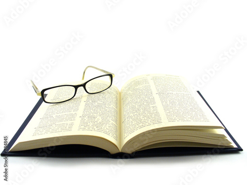 book with glasses
