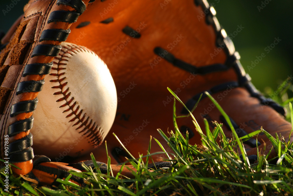 Foto baseball and glove closeup