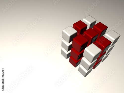 red and white 3d cube