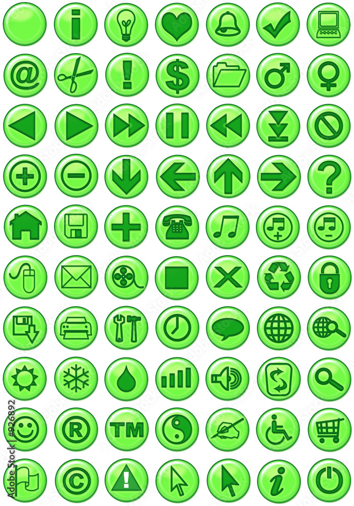 web icons in green web icons in green