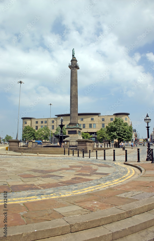majestic buildings and monumental column in liverp