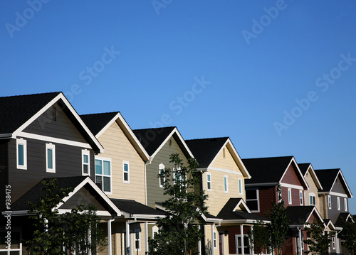 multi-colored row of houses