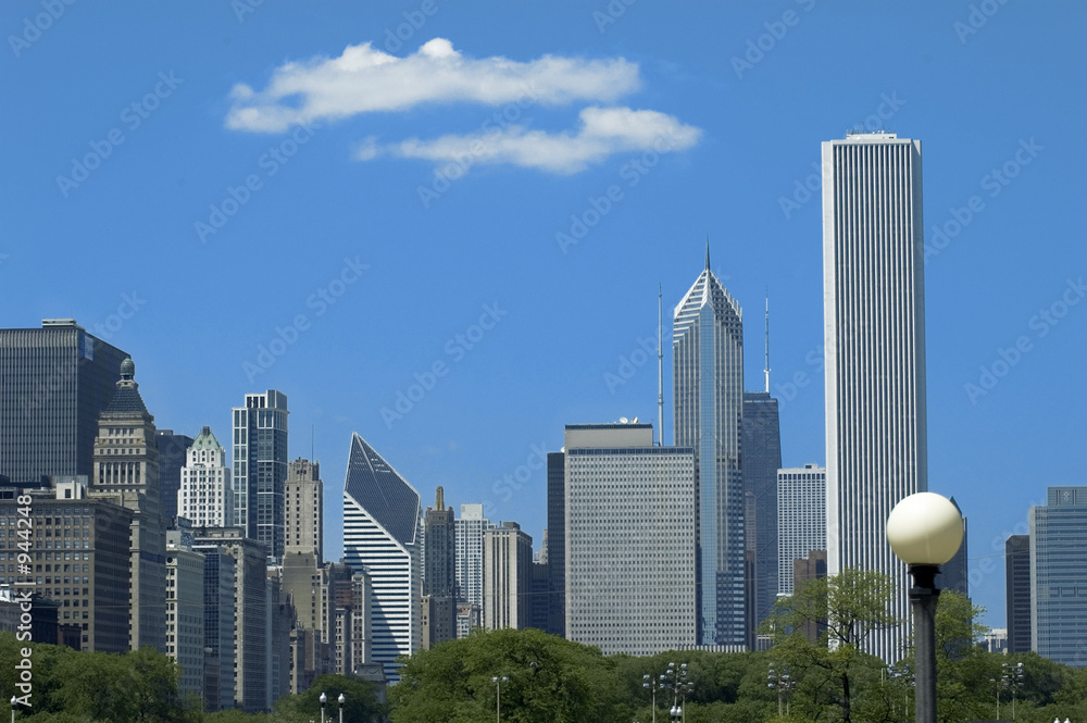 view of chicago skyline