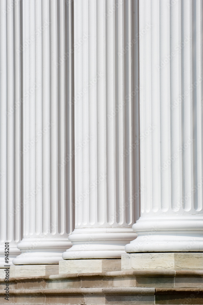white columns and steps white columns and steps
