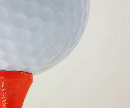 closeup of golf ball on tee
