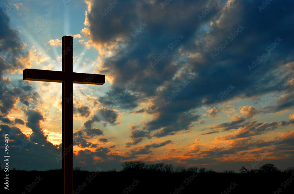 Obraz premium krzyż o zachodzie słońca