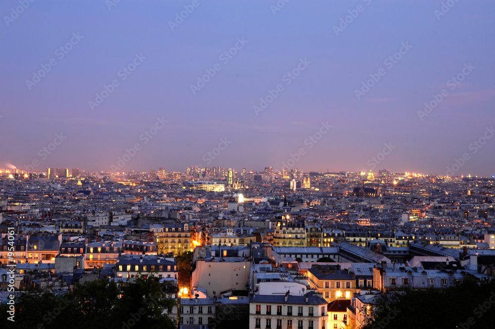 dusk over paris - wide panoramics