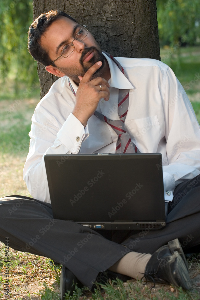outside with laptop outside with laptop