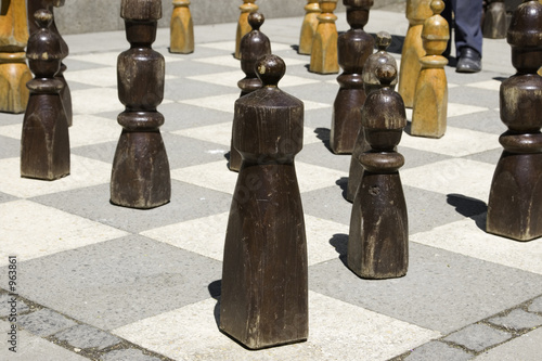 schachfiguren im park / public chess