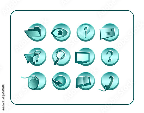 icon set with clipping paths