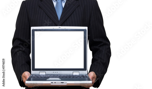 laptop with copy area on screen