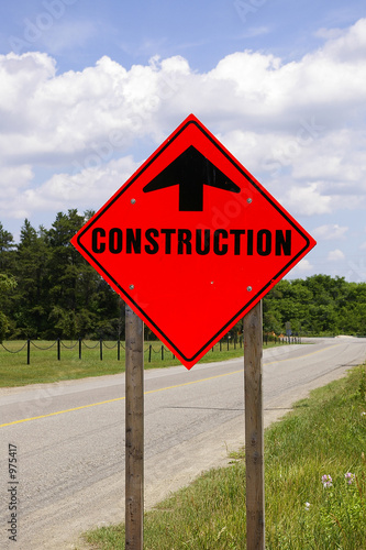 organge road construction sign