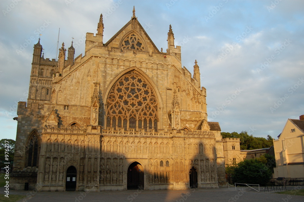 Fototapeta premium exeter cathedral evening light