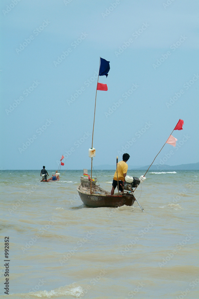 Naklejka premium fishing-boats in thailand