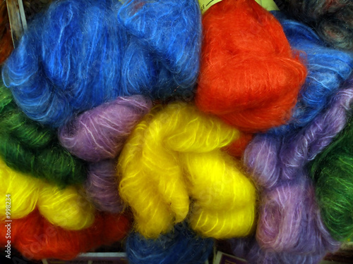 brightly colored yarn