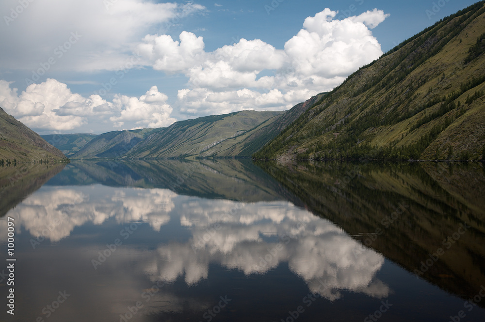 view on siberian mountain  lake