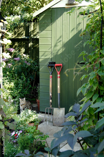 Fotografia garden shed and gardening tools