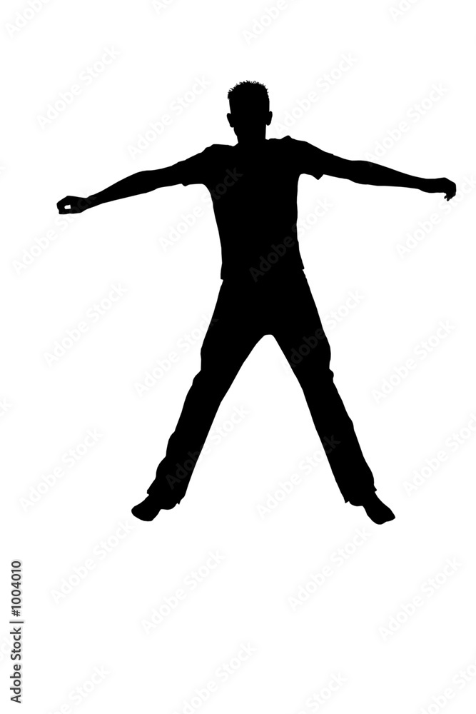 Fotografie silhouette - jumping teenager