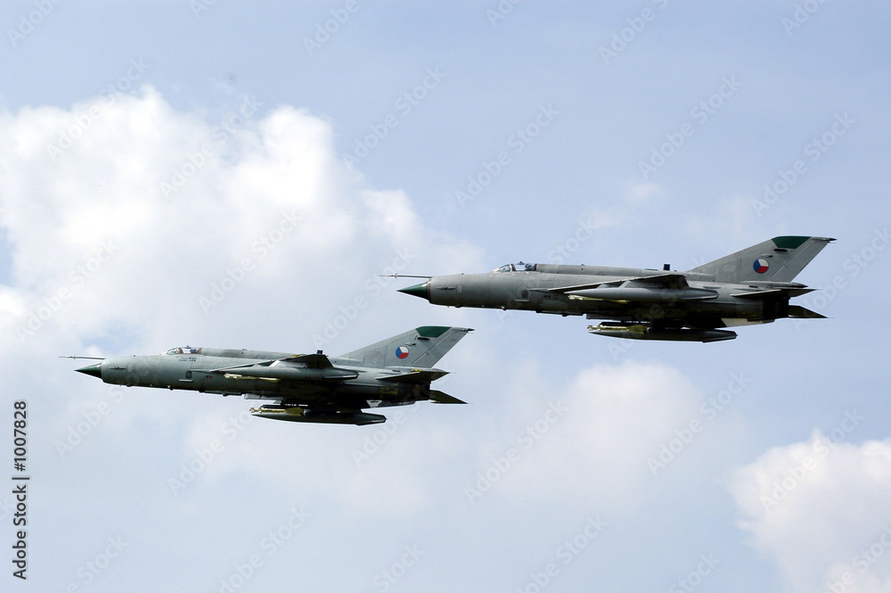 two russian fighters - obrazy, fototapety, plakaty 