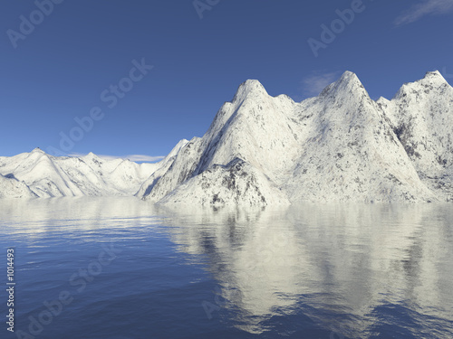 mountain snow and water