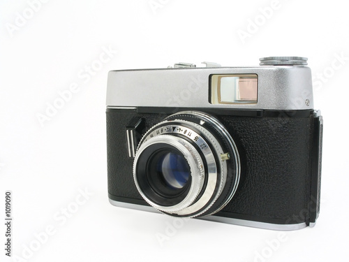 old classic film camera with clipping path