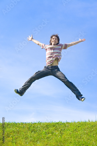 happy jumping