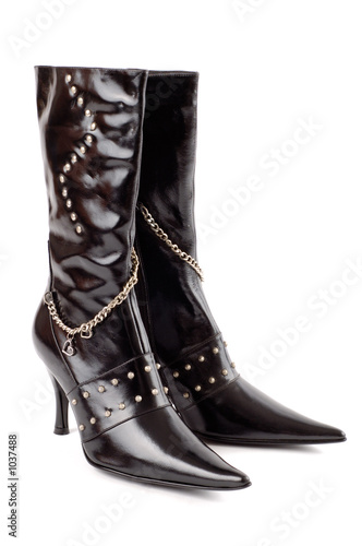 black leather boots