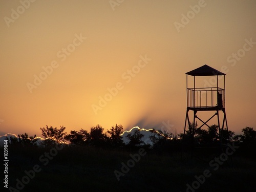 watch-tower on the sunset