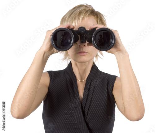 businesswoman with binoculars