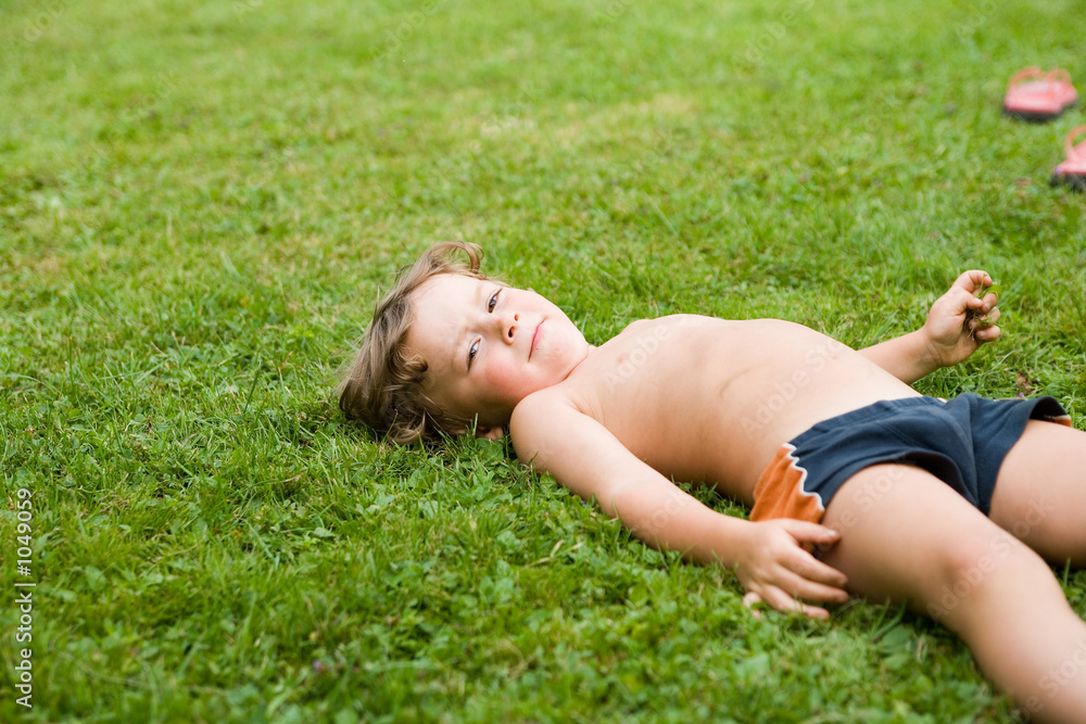 lying on the grass lying on the grass