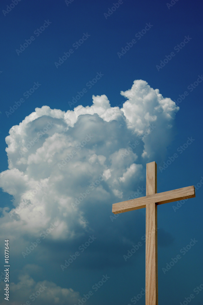 wooden cross and sky