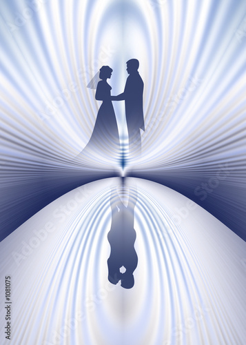 wedding couple reflection