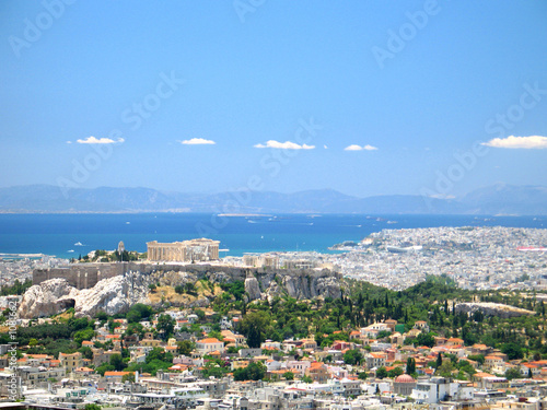 athens and its acropolis distant view