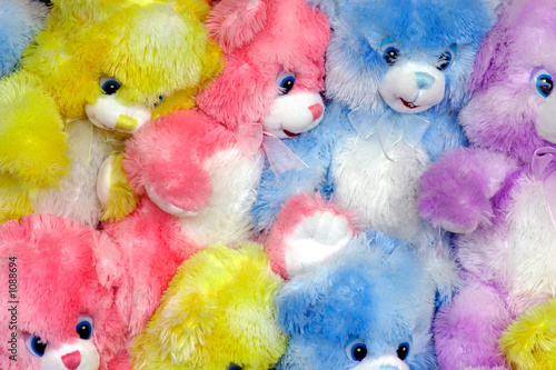 multicolored teddy bears
