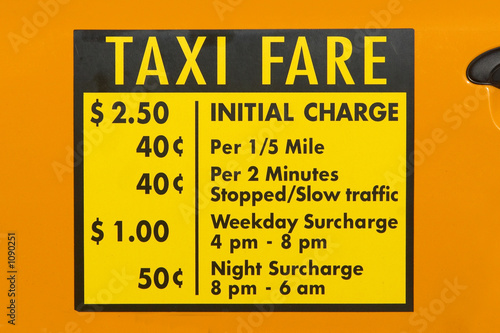 taxi fare decal