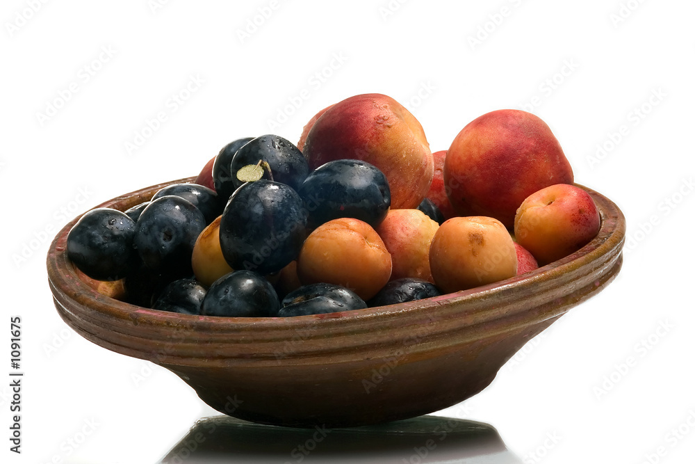 dish with fruits