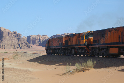 diesel train in rocky desert