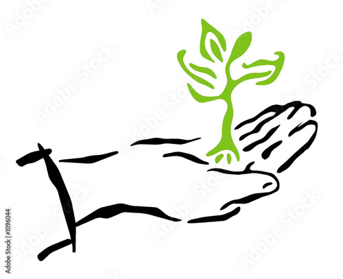hand and tree