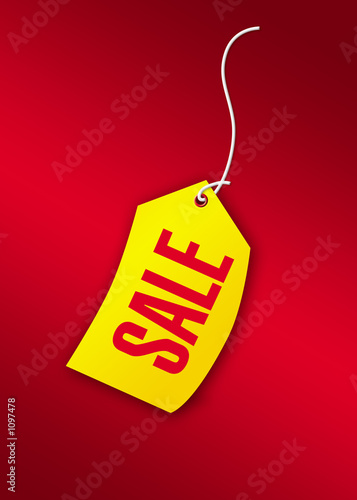 sale tag in red and yellow photo