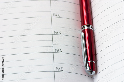 address book and a pen