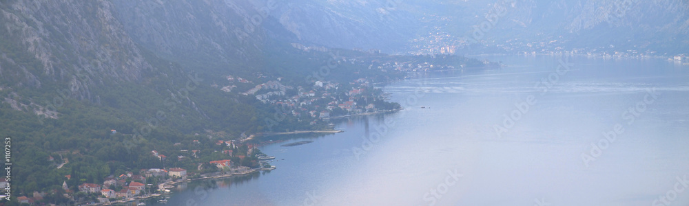panorama of boka kotorska bay, montenegro